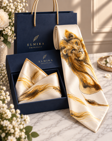 Lion – Geschenkpräsentation des Seidendesigns