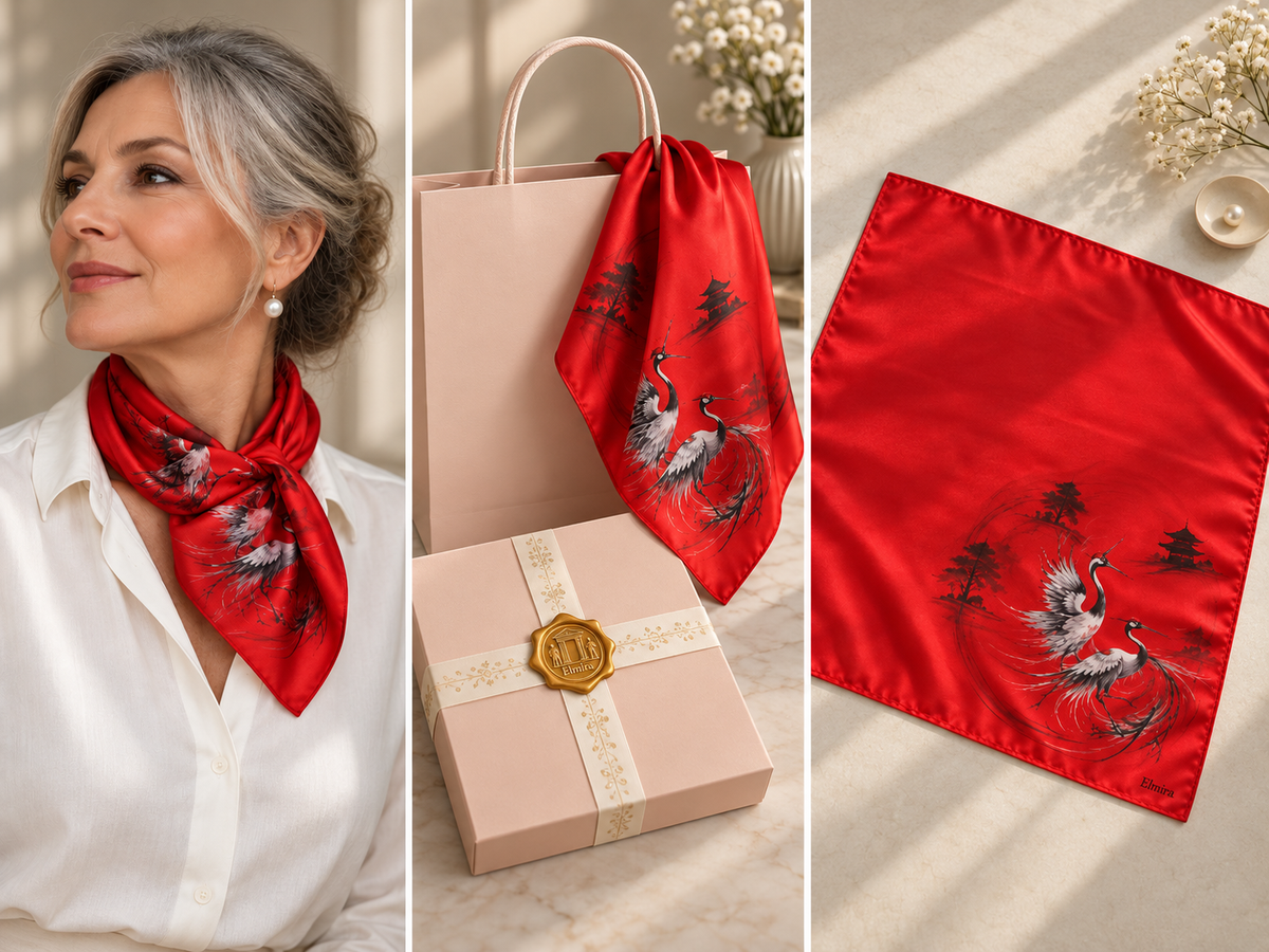 Dorna — Hand-Painted Silk Scarf 50 × 50 cm